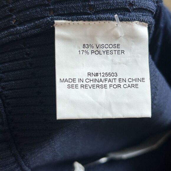 NEW Ronny Kobo Women's NAVY KNIT High-Rise Pants PULL ON BLUE SIZE SMALL flare - Picture 7 of 7